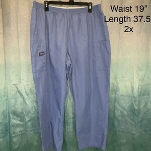 Cherokee Workwear Women's 2XL Ceil Blue Scrub Pants Elastic Waist